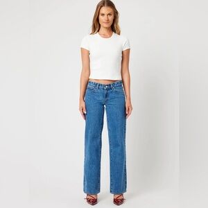 Abrand Women's Classic Blue Wide Leg Jeans